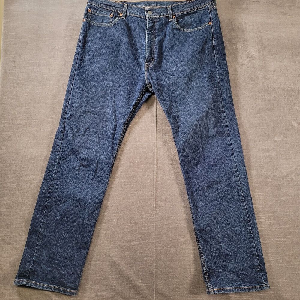 Levis 505 Jeans Mens 34x30 Blue Dark Wash‎ Regular Fit Straight Leg Size 40 x 31